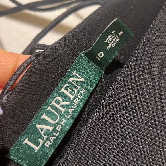 LAUREN RALPH LAUREN Black Dress Size 10 Criss Cross Back Side Zipper - Picture 4 of 7